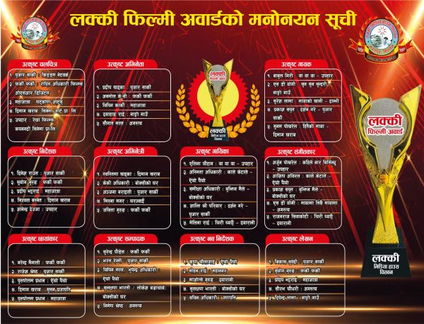 लक्की फिल्मी अवार्डको मनोनयन सार्वजनिक
